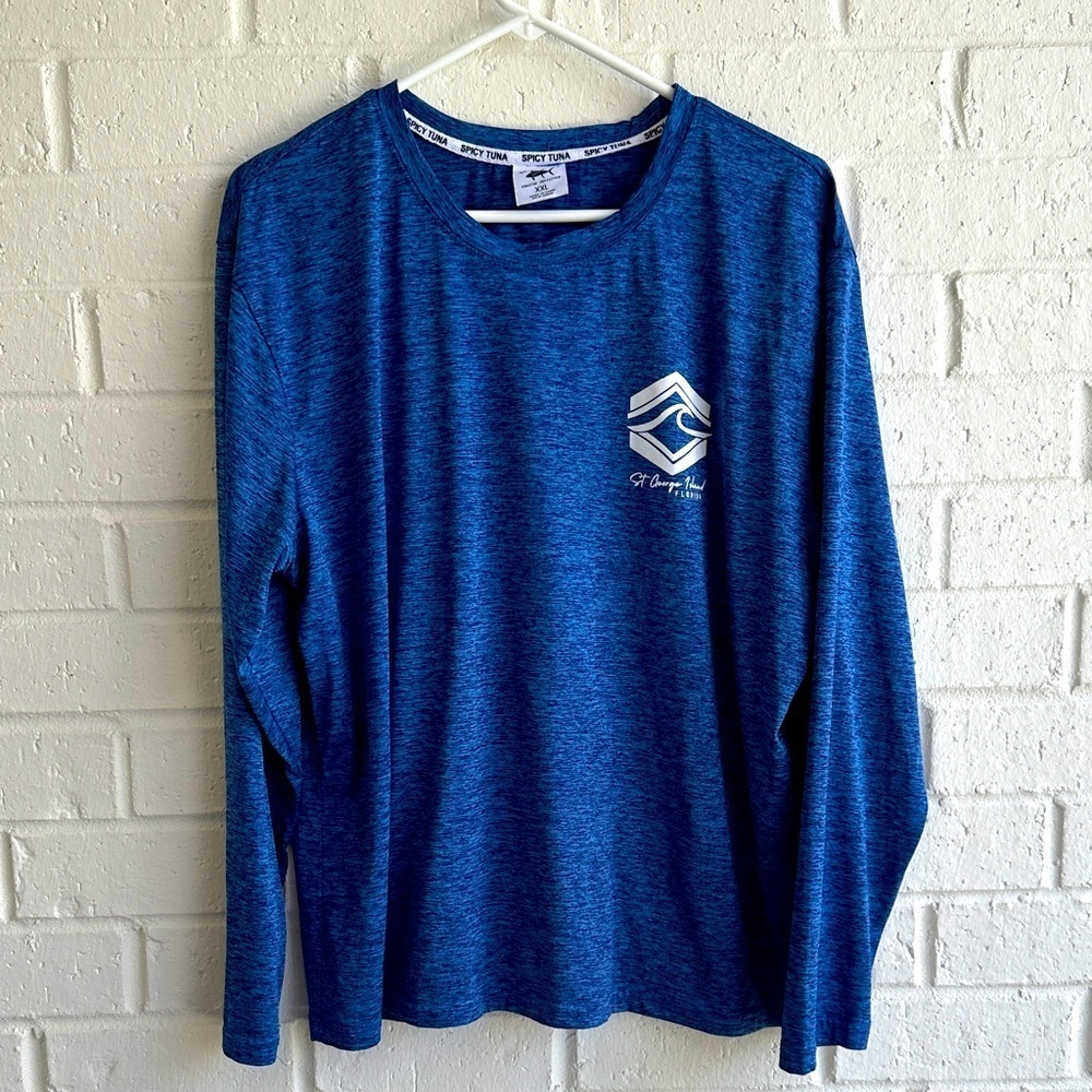 Spicy Tuna Coastal Outfitters Men's Blue LSleeve Outdoors Shirt St George Island